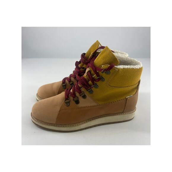 Toms Mesa Boots Womens Size 8 Brown Tan Ankle Shoes Warm Lined Y2K New - Picture 1 of 8